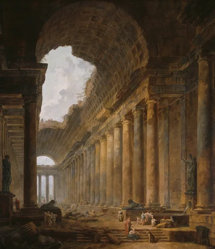 The Old Temple by Hubert Robert, painting, 1787-1788