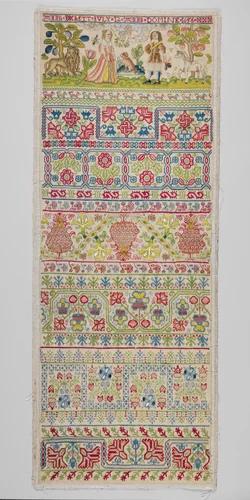 Sampler by Anna Buckett, textile, 1656