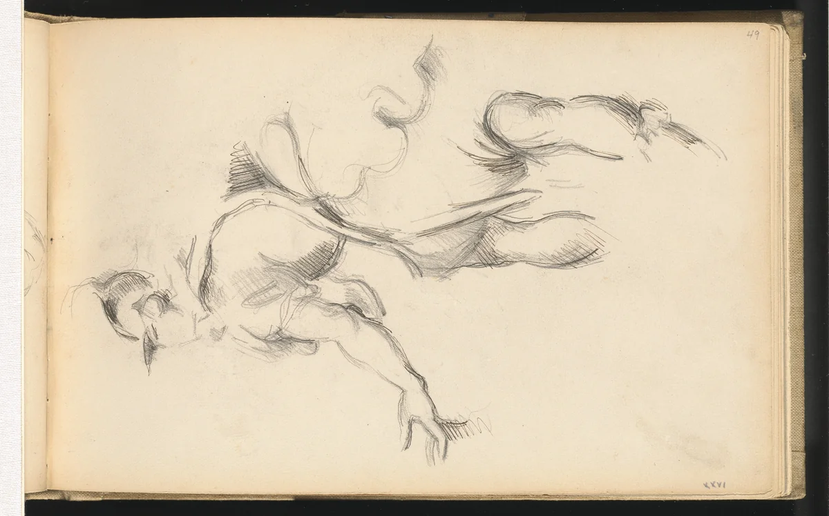 Study of the Allegorical Figure France in Rubens' "The Exchange of the Two Princesses" by Paul Cezanne, drawing, 1882-1885