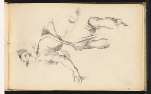 Study of the Allegorical Figure France in Rubens' "The Exchange of the Two Princesses" by Paul Cezanne, drawing, 1882-1885