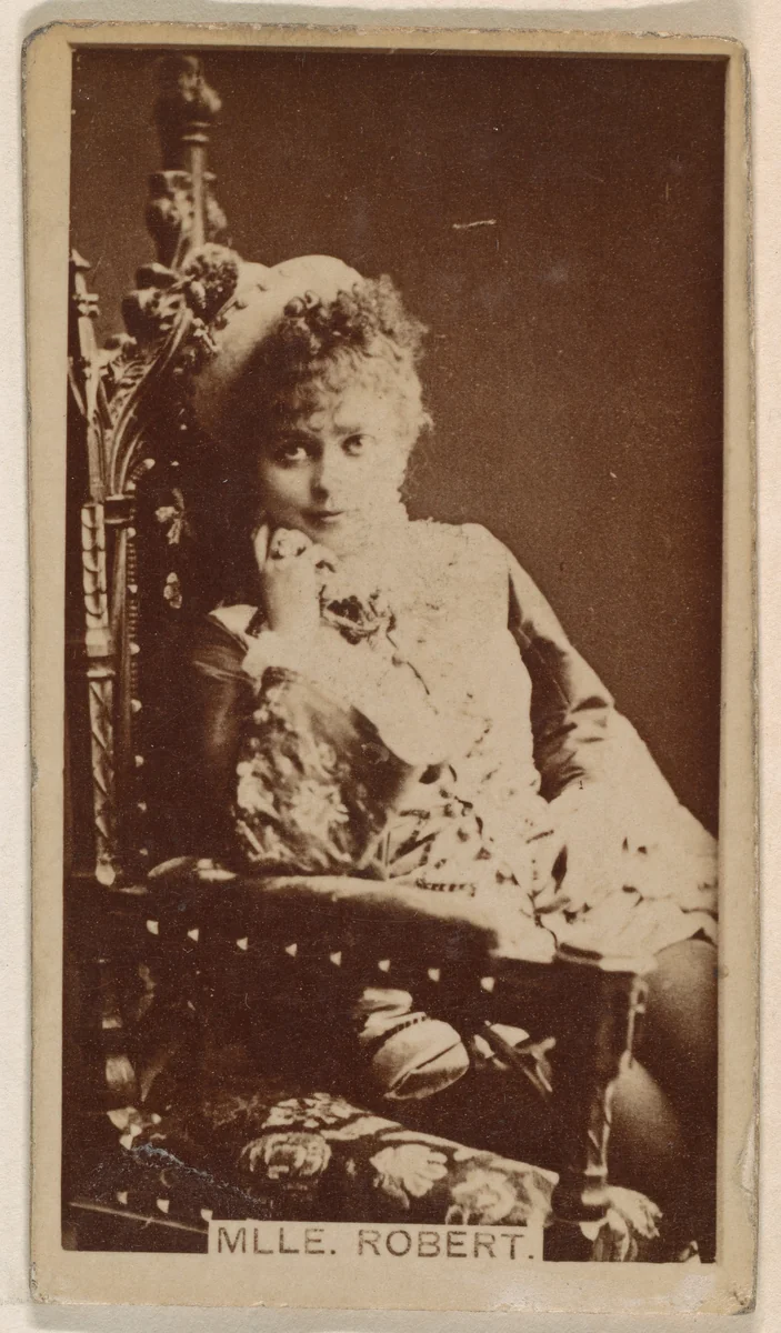 Mlle. Robert, from the Actresses series (N245) issued by Kinney Brothers to promote Sweet Caporal Cigarettes by Kinney Brothers Tobacco Company, photograph, 1890