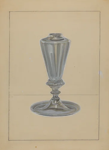 Sperm Oil Lamp by John Dana, index of american design, 1935-1942