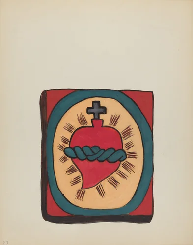 Plate 50: Sacred Heart: From Portfolio "Spanish Colonial Designs of New Mexico" by American 20th Century, index of american design, 1935-1942