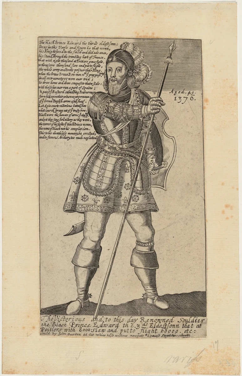 Edward, the Black Prince at the Age of 49 by Thomas Cecil, print, 1555-1687