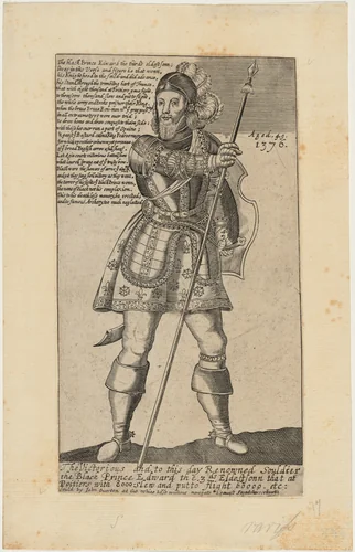 Edward, the Black Prince at the Age of 49 by Thomas Cecil, print, 1555-1687