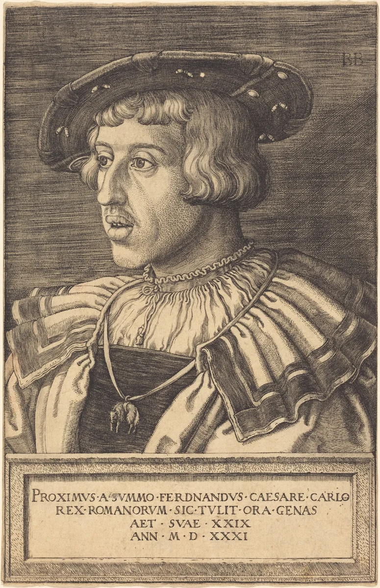 King Ferdinand I by Barthel Beham, print, 1531