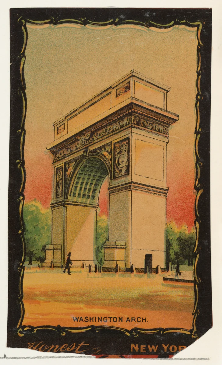 Washington Arch, from the Transparencies series (N137) issued by W. Duke, Sons & Co. to promote Honest Long Cut Tobacco by W. Duke, Sons & Co., print, 1884-1890