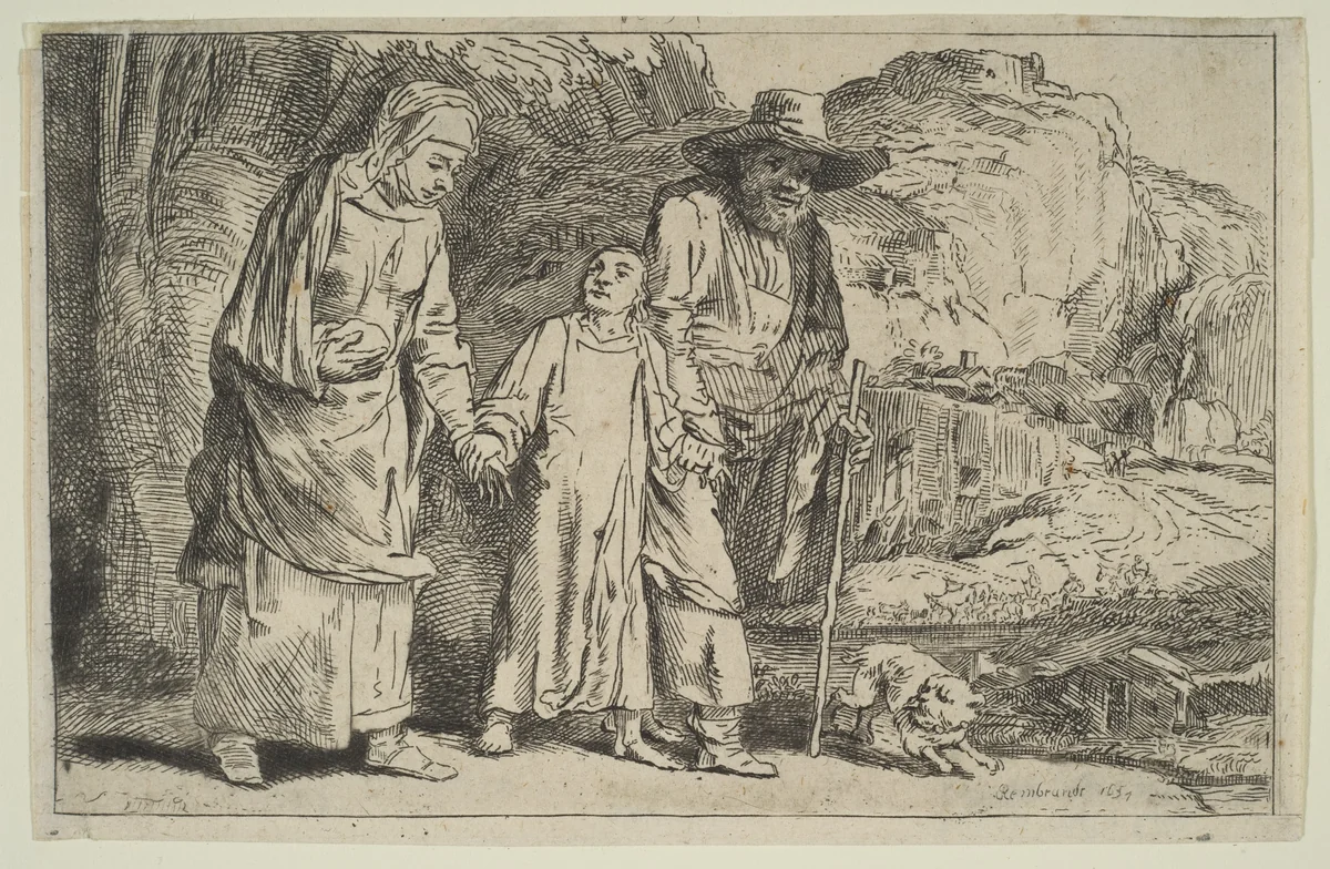 Christ Between His Parents Returning from the Temple by Dominique Vivant Denon, print, 1620-1966