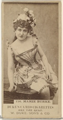 Card Number 156, Mamie Burke, from the Actors and Actresses series (N145-5) issued by Duke Sons & Co. to promote Cameo Cigarettes by W. Duke, Sons & Co., photograph, 1880-1889