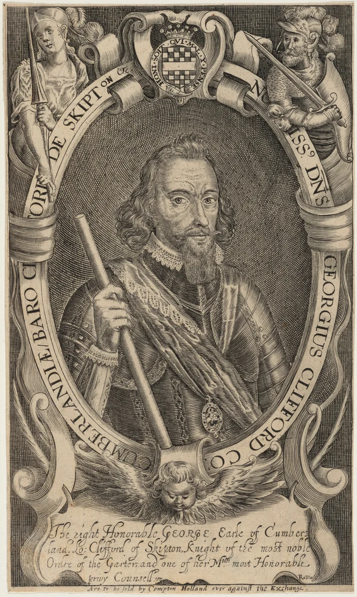 George Clifford, Third Earl of Cumberland by Robert Vaughan, print, 1598-1682