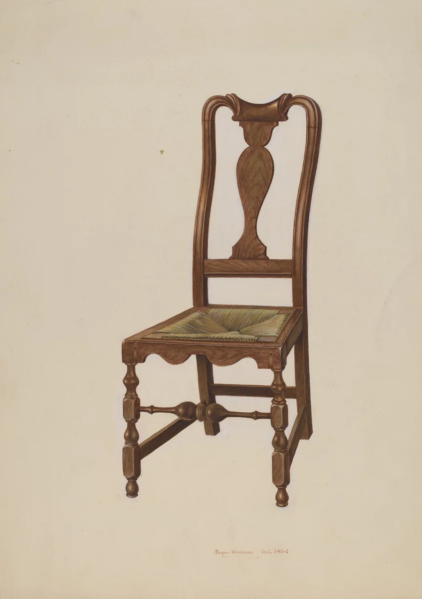 Chair by Regina Henderer, index of american design, 1935-1942