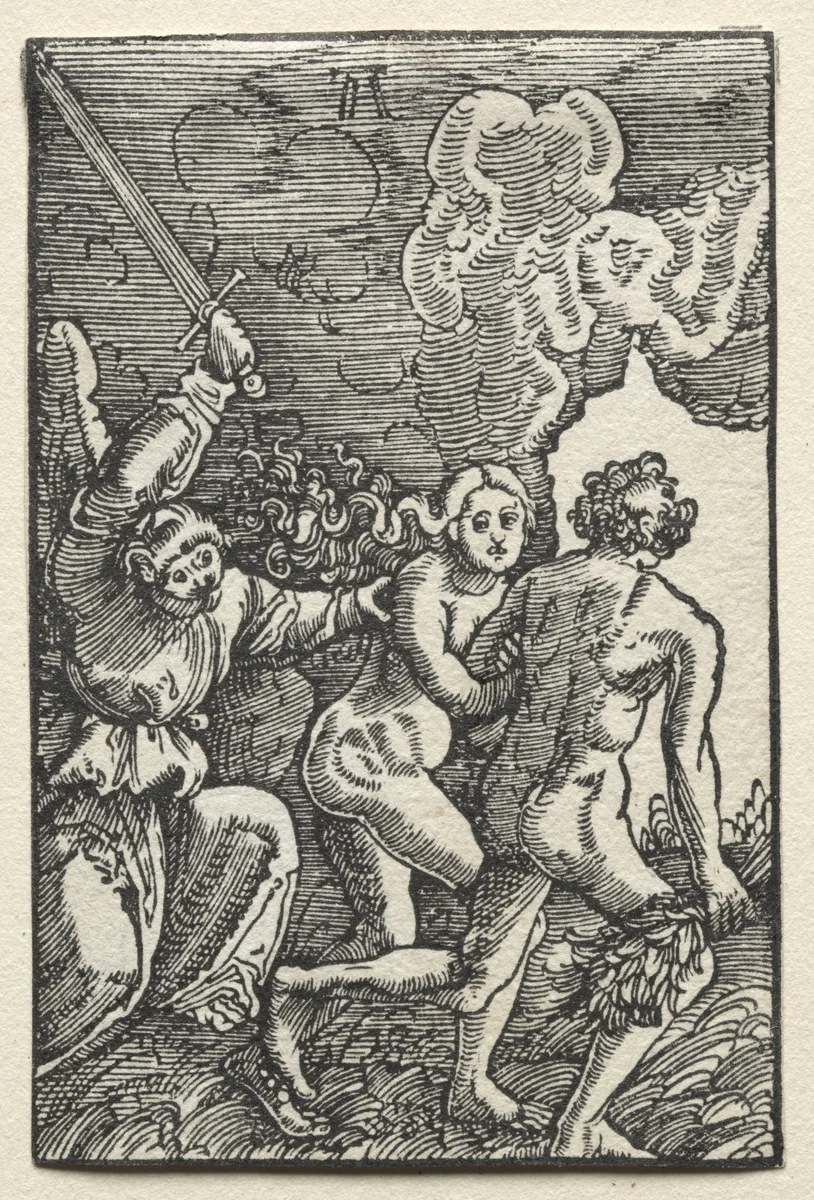 The Fall and Redemption of Man: The Expulsion from Eden by Albrecht Altdorfer, print, 1510-1520