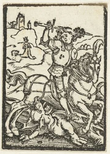 De Heilige Joris en de draak by Unknown, print, 1503