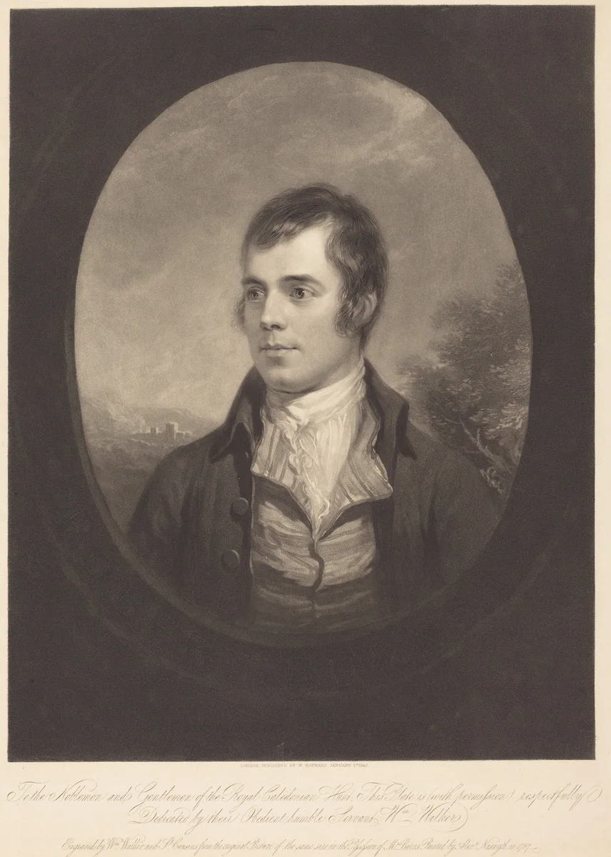 Robert Burns by Samuel Cousins; William Walker; Alexander Nasmyth, print, 1842