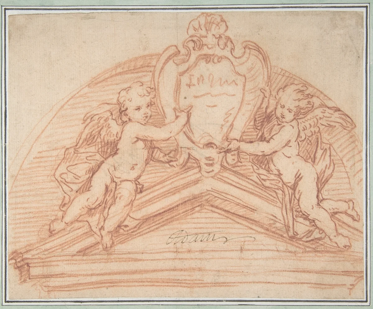 Design for a Pediment by anonymous, drawing, 1700-1800