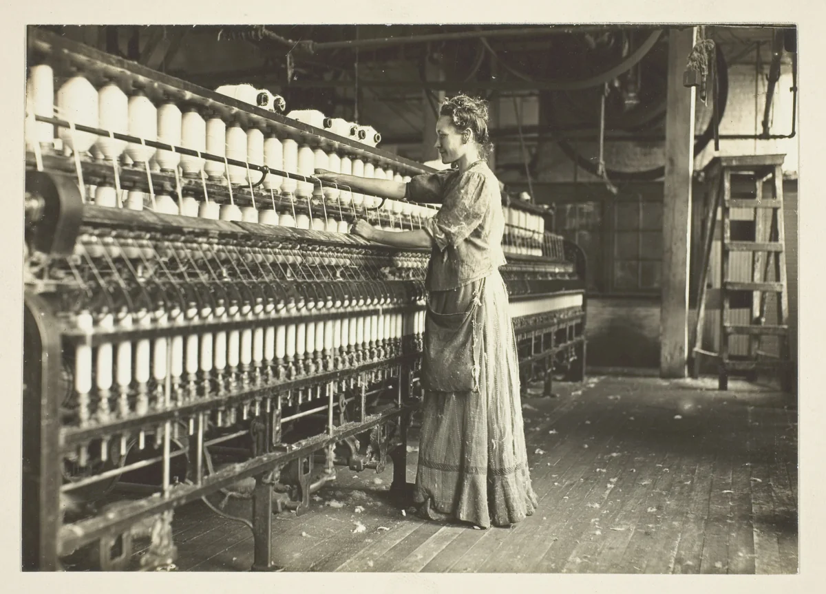 Old-Time Spinner in Southern Cotton Mill by Lewis Wickes Hine, photograph, 1910