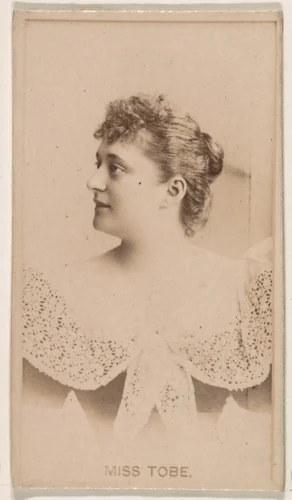 Miss Tobe, from the Actresses series (N245) issued by Kinney Brothers to promote Sweet Caporal Cigarettes by Kinney Brothers Tobacco Company, photograph, 1890