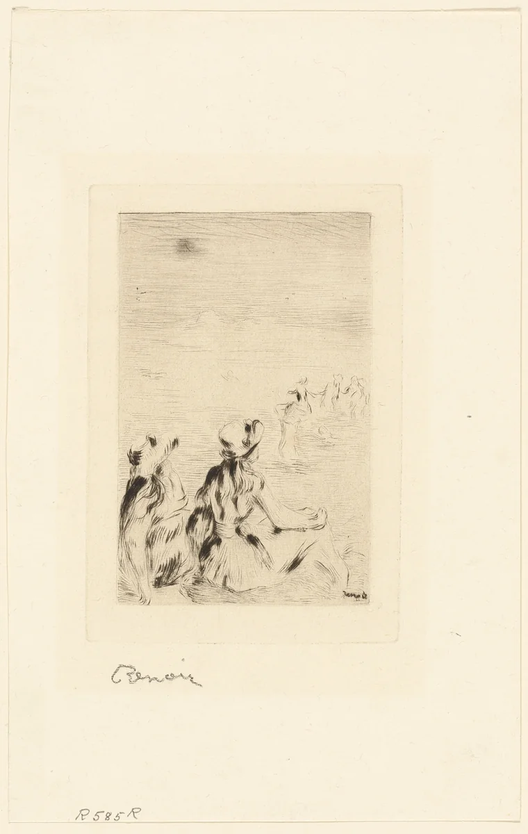 Children on the Beach, Berneval by Pierre-Auguste Renoir, print, 1887-1897