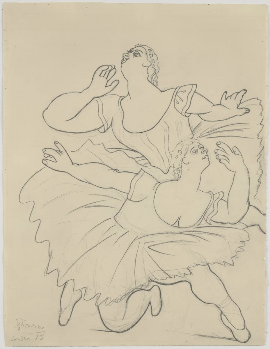 Two Dancers by Pablo Picasso, drawing, 1919