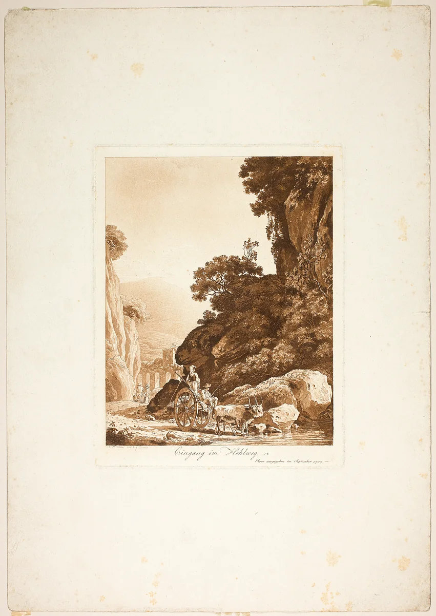 Entrance to the Narrow Pass by Jacob Wilhelm Mechau, print, 1794