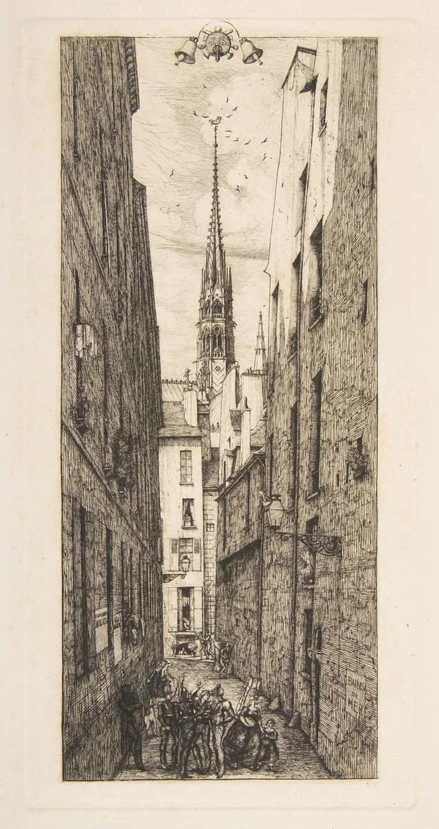 La Rue des Chantres, Paris by Charles Meryon, print, 1862