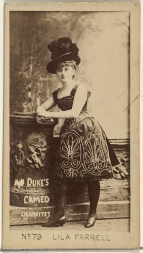Card Number 79, Lila Farrell, from the Actors and Actresses series (N145-4) issued by Duke Sons & Co. to promote Cameo Cigarettes by W. Duke, Sons & Co., photograph, 1880-1889