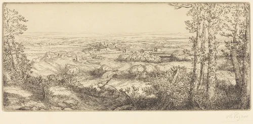 Valley in Bourgogne (Une vallee en Bourgogne) by Alphonse Legros, print, 1837-1911