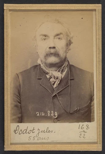Dodot. Émile (ou Jules). 55 ans, né à Paris Ier. Cordonnier. Anarchiste. 27/2/94. by Alphonse Bertillon, photograph, 1894