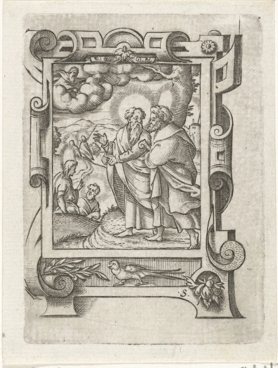 Uittocht der discipelen by Virgilius Solis, print, 1524-1562