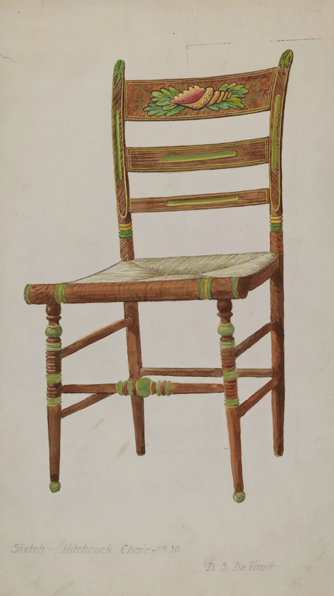 Hitchcock Side Chair by David S. De Vault, index of american design, 1935-1942
