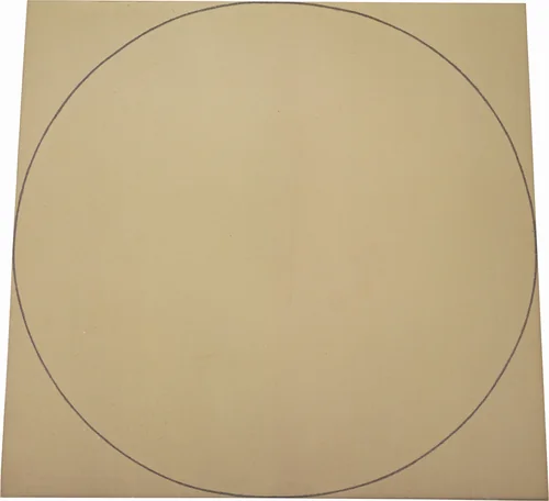 Green Distorted Square-Circle by Robert Mangold, painting, 1971