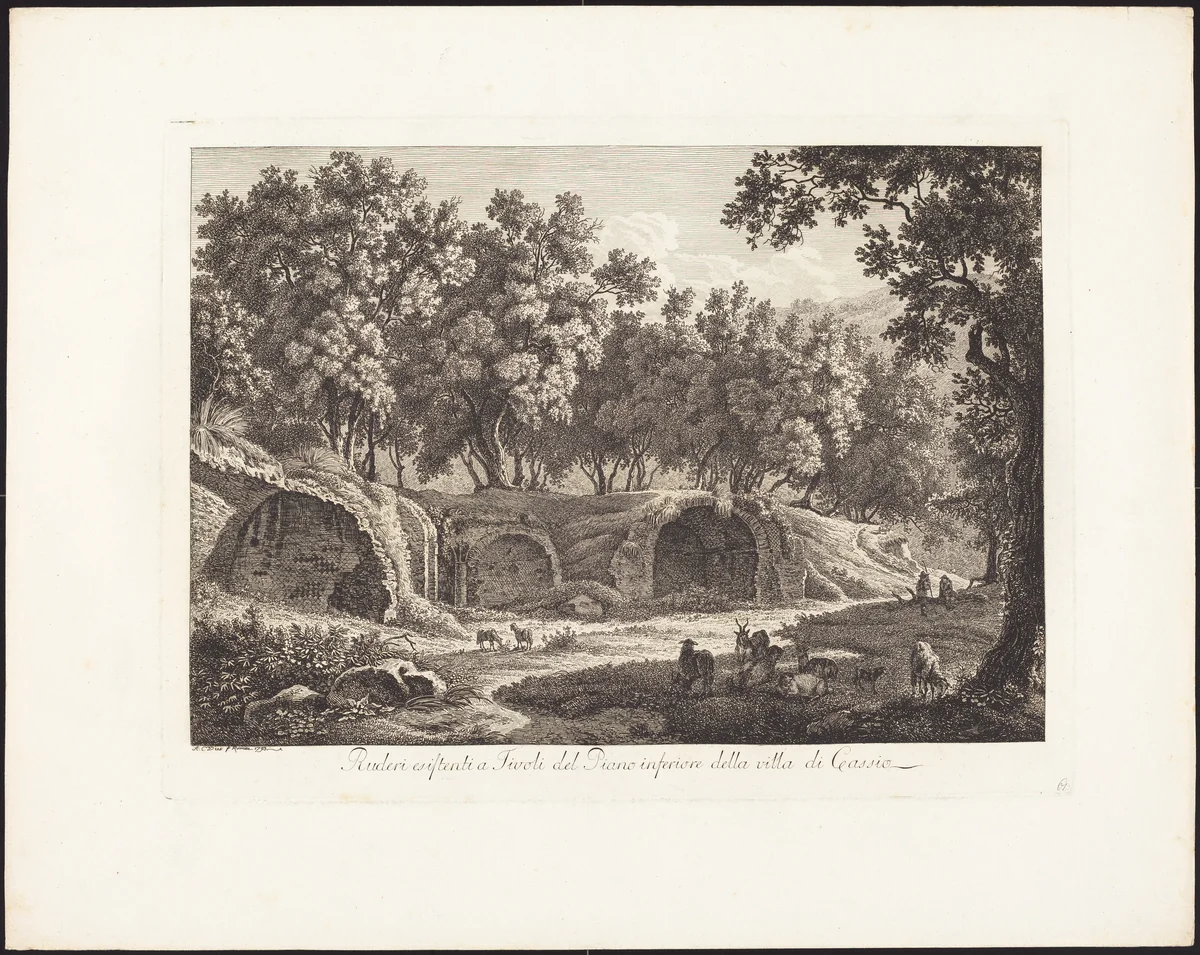 Ruderi essistenti a Tivoli del Piano inferiore della villa di Cassio by Albert Christoph Dies, portfolio, 1755-1822