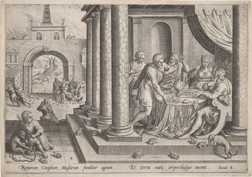 The Plague of Frogs by Jan Sadeler
Maarten van Cleef
Gerard de Jode, print, 1585