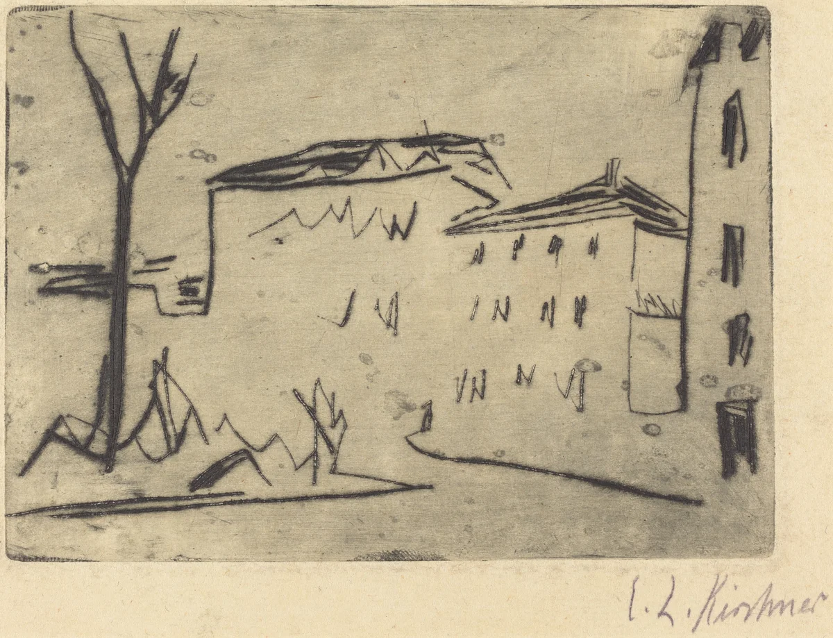 Street Corner in Dresden (Strassenecke Dresden) by Ernst Ludwig Kirchner, print, 1909