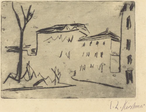 Street Corner in Dresden (Strassenecke Dresden) by Ernst Ludwig Kirchner, print, 1909