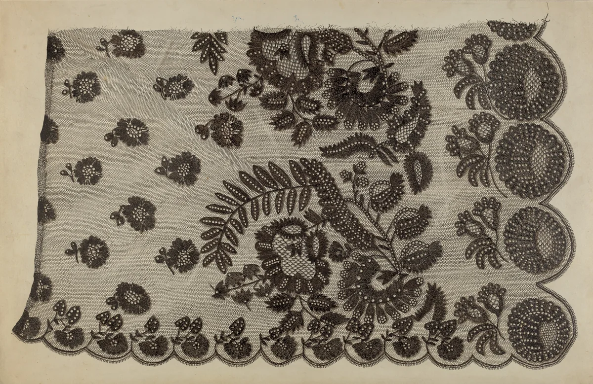 Black Lace Shawl by Raymond Manupelli, index of american design, 1939