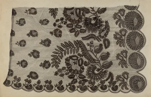 Black Lace Shawl by Raymond Manupelli, index of american design, 1939