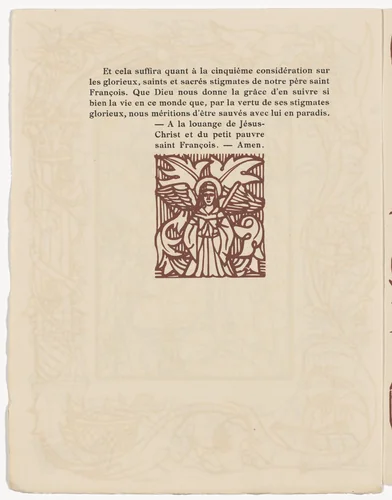 Tailpiece (page 414) from Les Petites Fleurs de St. François (The Little Flowers of St. Francis) by Émile Bernard, illustrated book, 1928