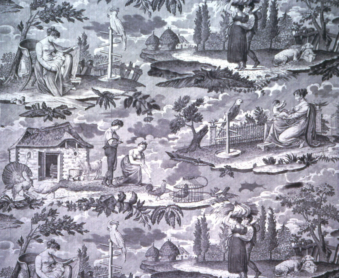 Le Kakatoès (The Cockatoo) (Furnishing Fabric) by Favre-Petitpierre et Cie. and Francois Pieters, textile, 1815-1820