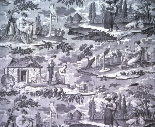 Le Kakatoès (The Cockatoo) (Furnishing Fabric) by Favre-Petitpierre et Cie. and Francois Pieters, textile, 1815-1820