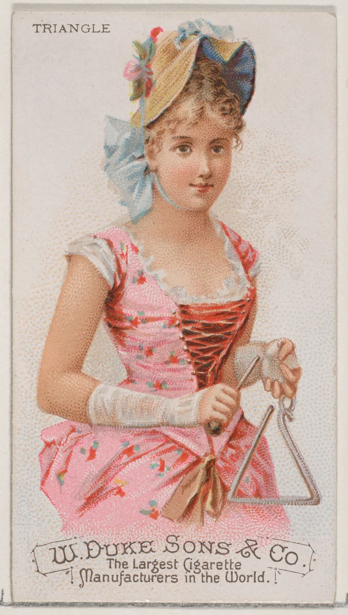 Triangle, from the Musical Instruments series (N82) for Duke brand cigarettes by W. Duke, Sons & Co., print, 1888