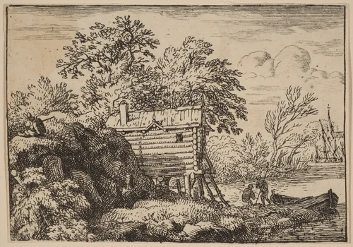 Fisherman's Hut by Allart van Everdingen, print, 1645-1656