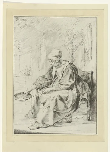 Koekenbakster by Johannes Körnlein, print, 1765-1772