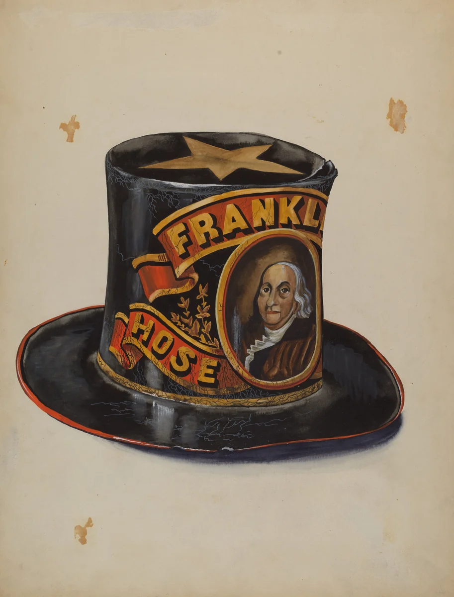 Fireman's Hat by Page Coffman, index of american design, 1937