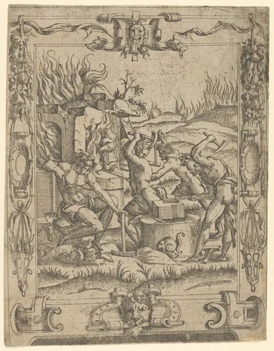 Vulcan's Forge by Master IQV, print, 1537-1547
