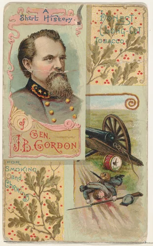 A Short History: General John Brown Gordon, from the Histories of Generals series (N114) issued by W. Duke, Sons & Co. to promote Honest Long Cut Smoking and Chewing Tobacco by W. Duke, Sons & Co., print, 1888