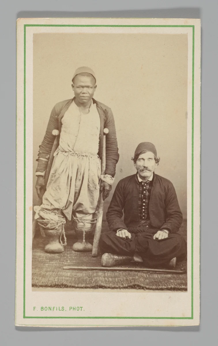 [Studio Portrait: Mahomedan Cripples, Beirut, Syria] by Félix Bonfils, photograph, 1860-1879
