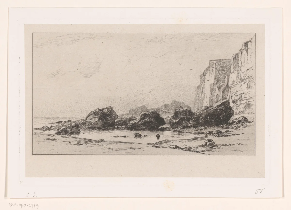Rotsblokken bij Veules by Carel Nicolaas Storm van 's-Gravesande, print, 1873