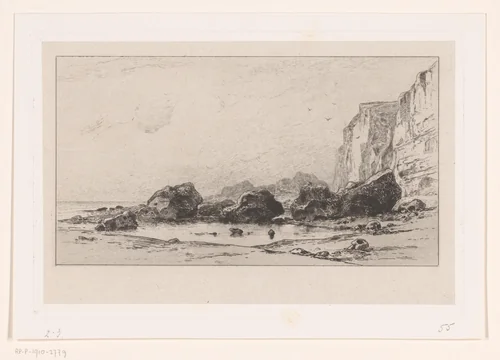Rotsblokken bij Veules by Carel Nicolaas Storm van 's-Gravesande, print, 1873