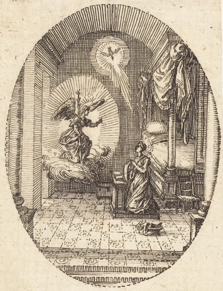 The Annunciation by Jacques Callot, print, 1631